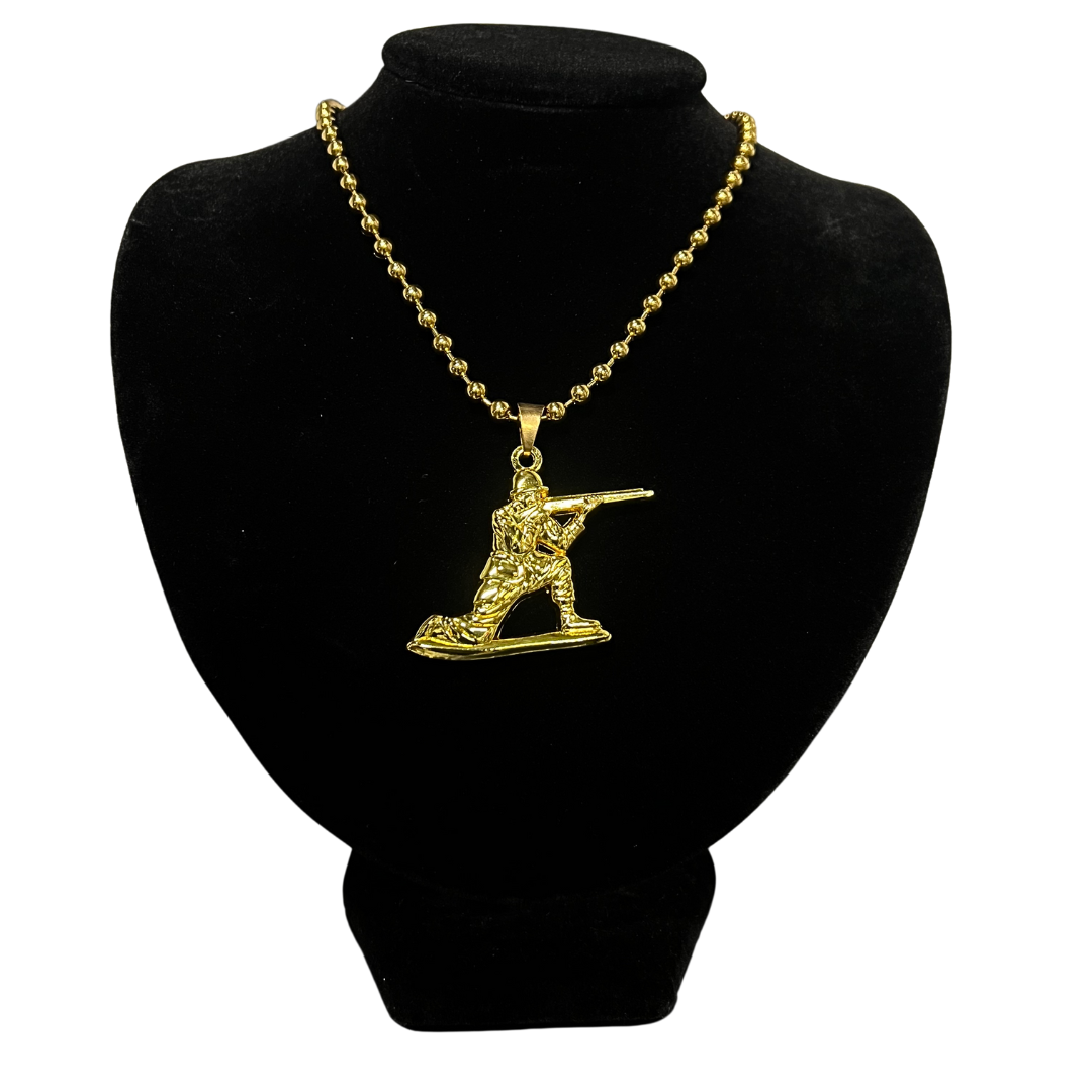 Toy Soldiers Necklace - Gold Rifle