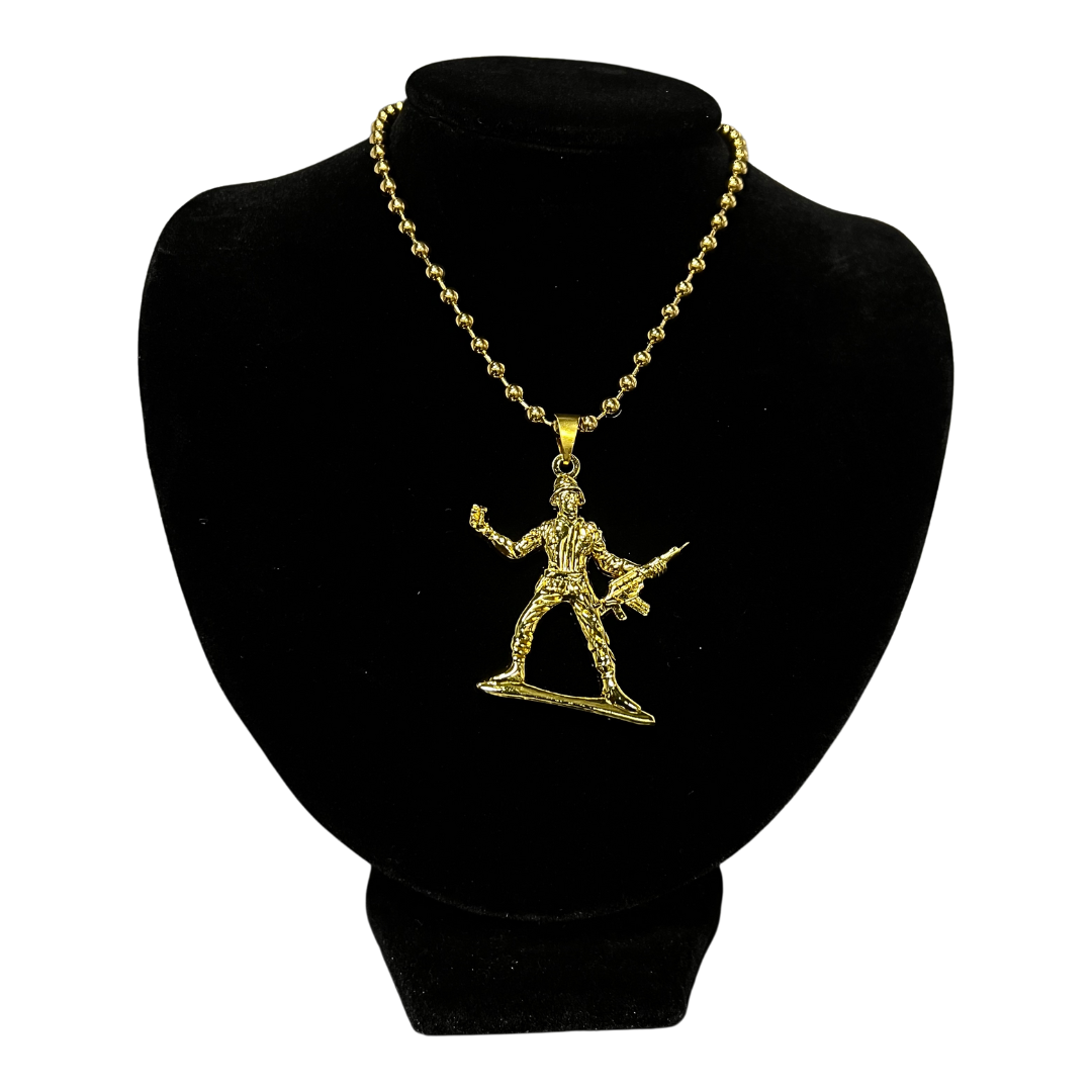 Toy Soldiers Necklace - Gold Grenade