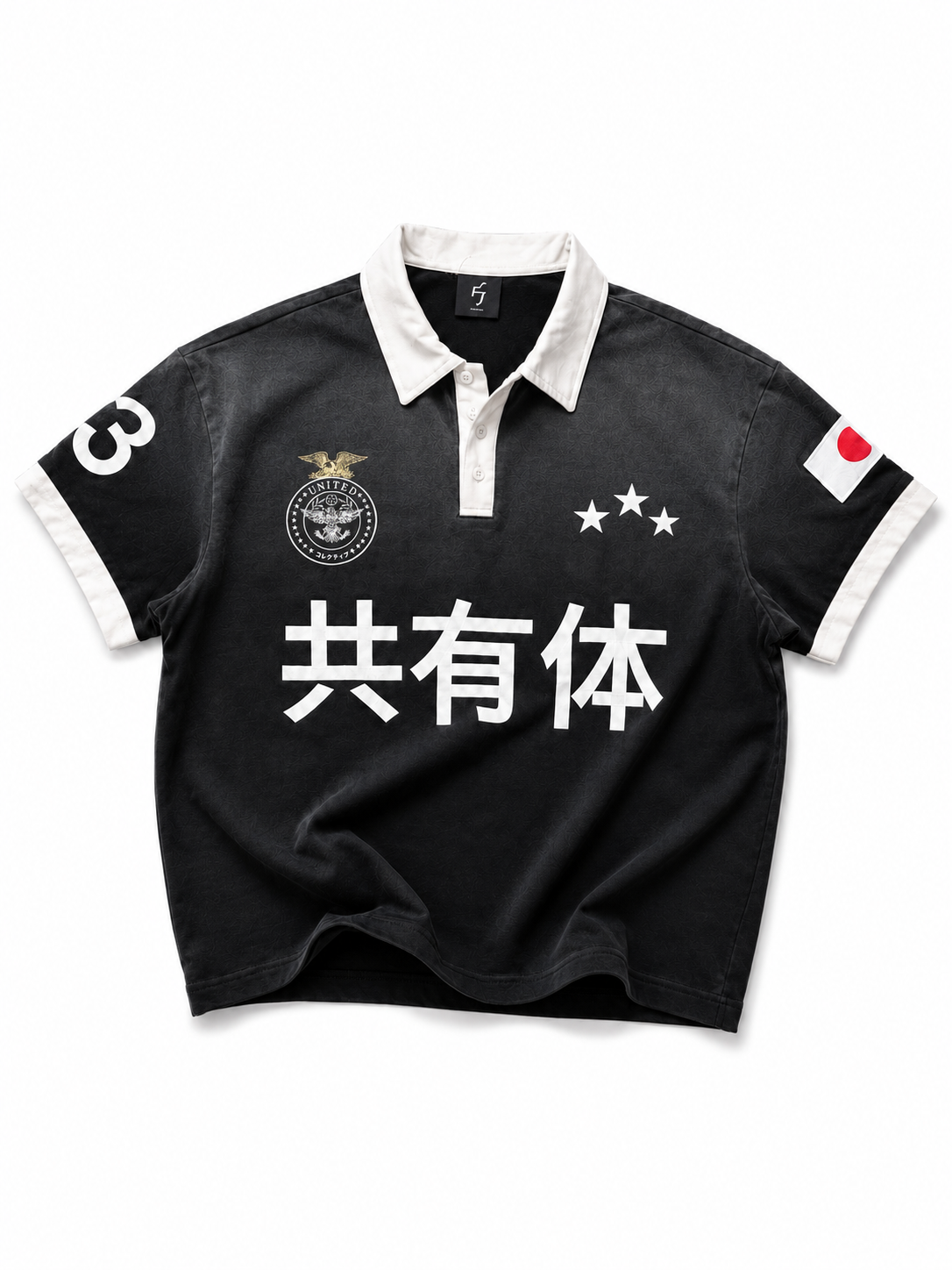 Black Collective Embroidery Japanse Polo