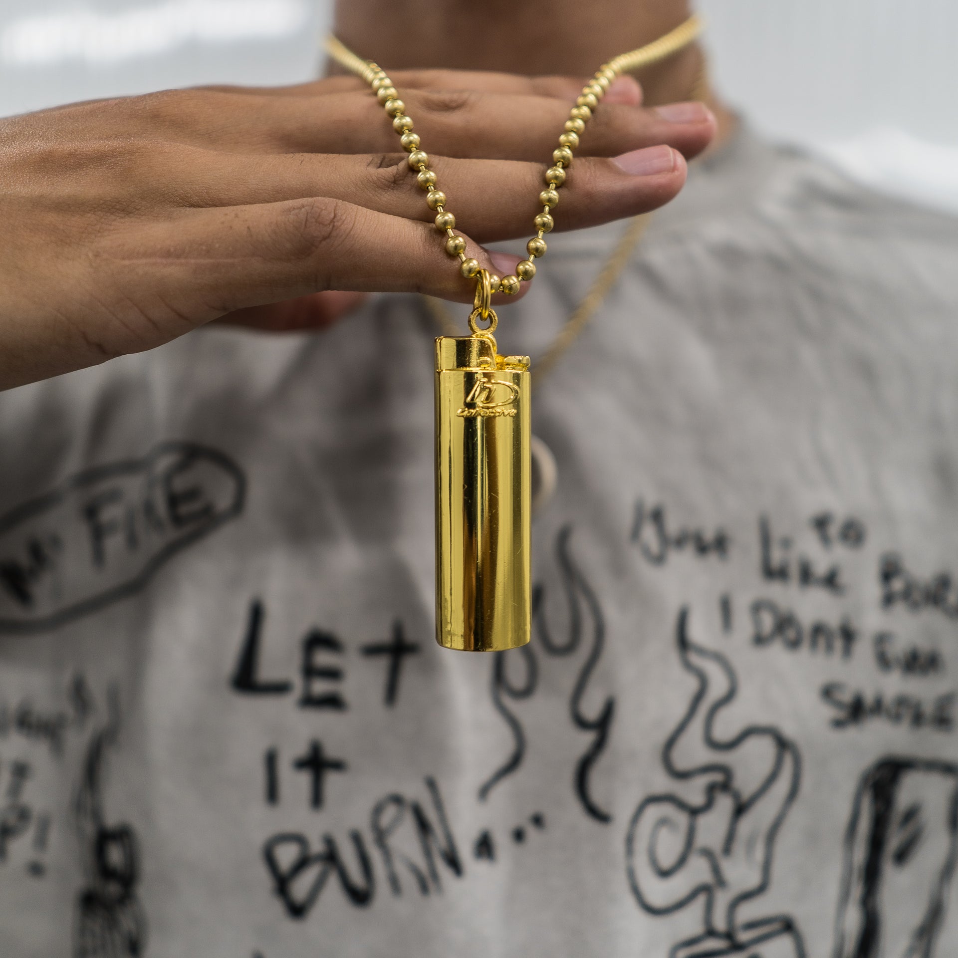 Pyro Lighter Pendant Chain - Gold & Silver