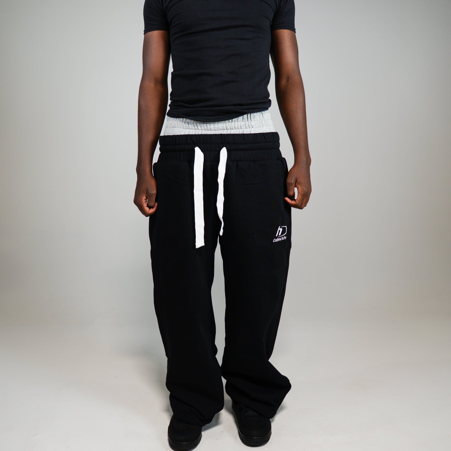 Double Waisted Sweats - Black