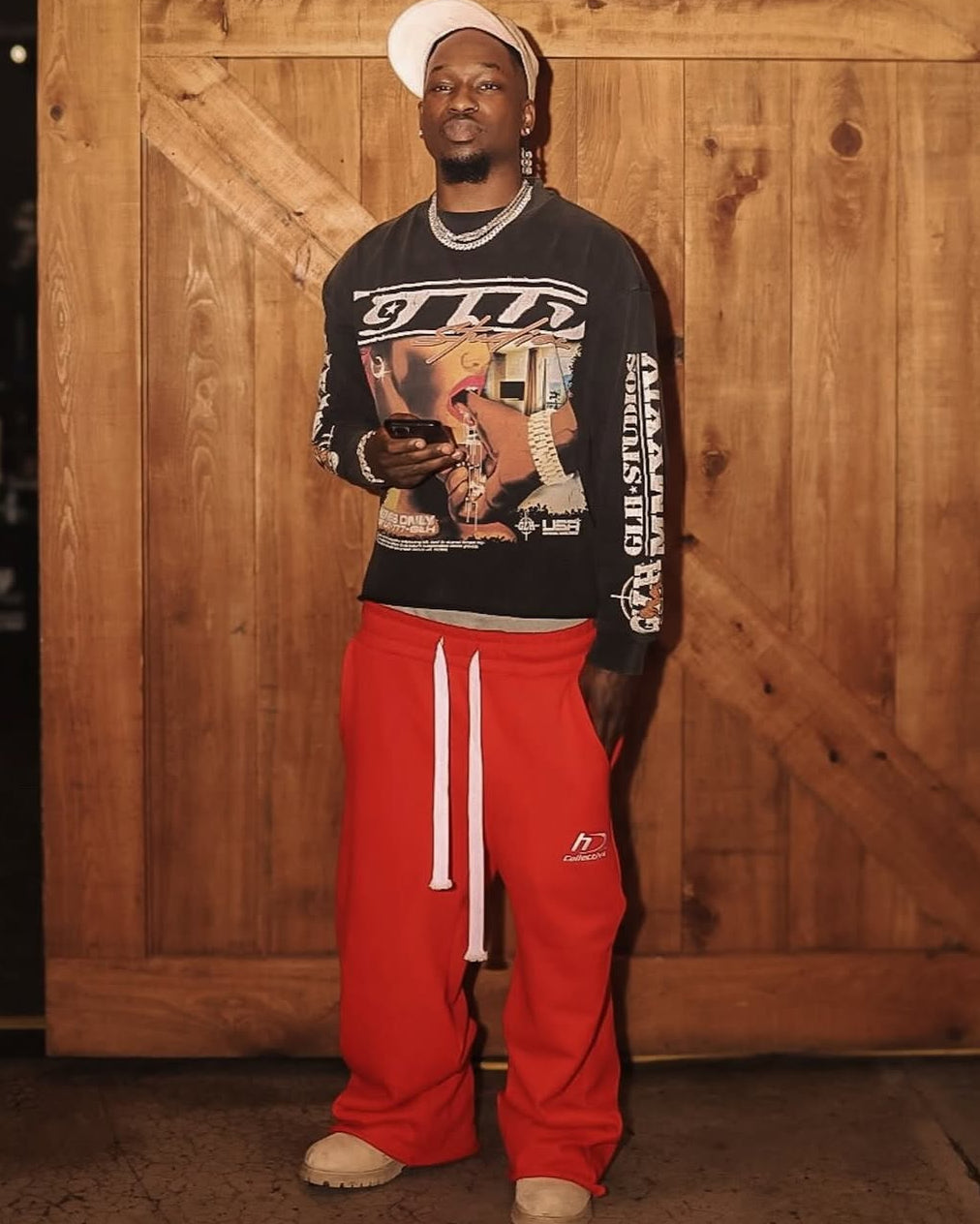 Double Waisted Sweats - Red